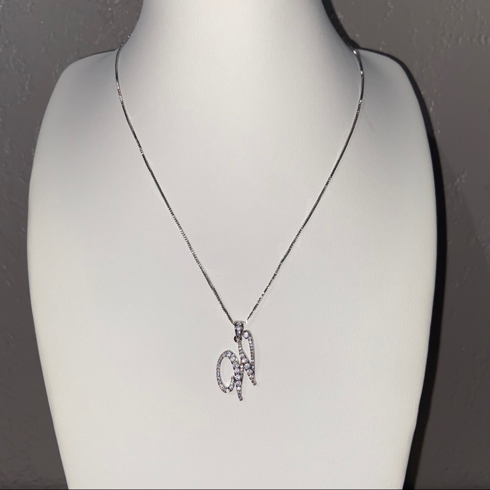 Mini Letter W Initial Necklace